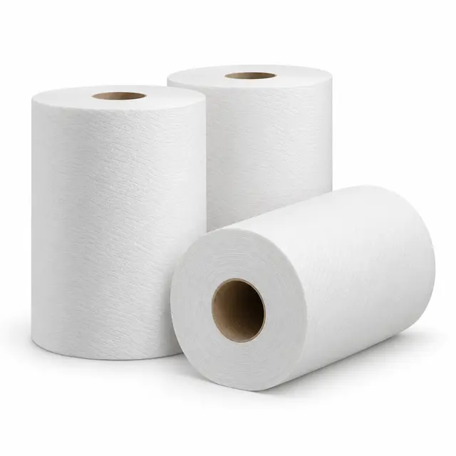 Commercial paper towel rolls, illustrative product rendering